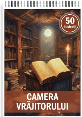 Carte de colorat, 50 de ilustratii, Camera Vrajitorului