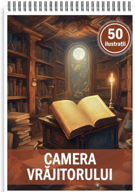 Carte de colorat, 50 de ilustratii, Camera Vrajitorului