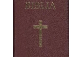 Biblia medie, 063, coperta piele, grena, cu cruce, margini aurii, repertoar