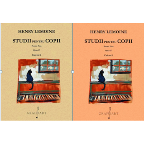 Studii de pian pentru copii op. 37. Set Caiete 1+2 - Henry Lemoine
