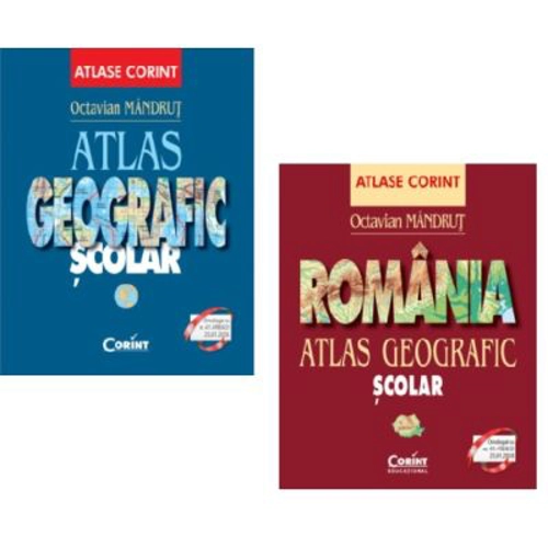 Pachet Atlas geografic scolar General si Atlas geografic scolar Romania - Octavian Mandrut