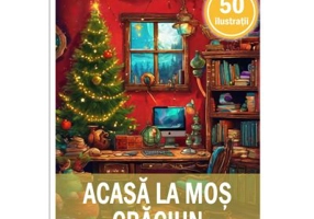 Carte de colorat, 50 de ilustratii, Acasa la Mos Craciun