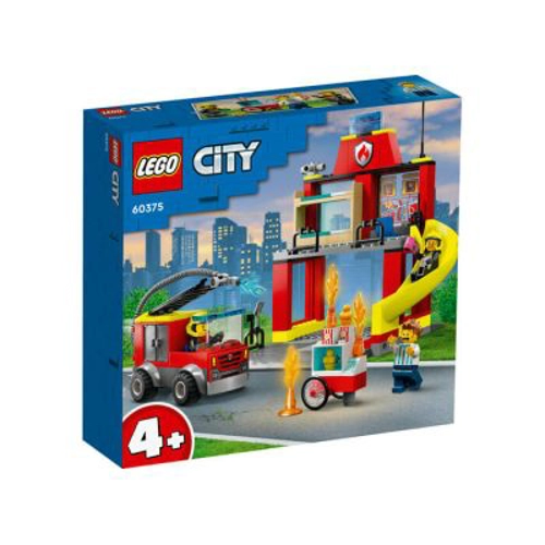 LEGO City. Statie si masina de pompieri 60375, 153 piese