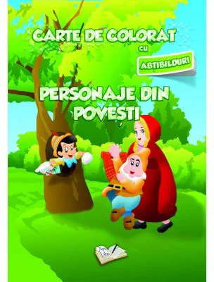 Carte de colorat cu abtibilduri. Personaje din Poveste