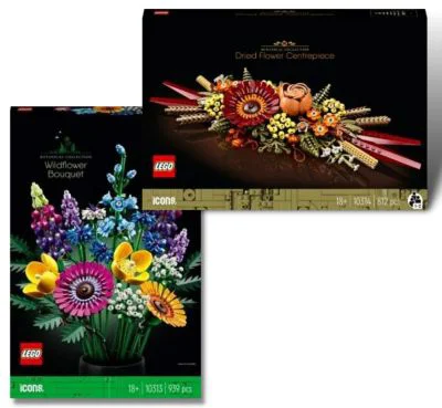 Pachet LEGO Creator Expert. Buchet de flori de camp 10313 si Ornament din flori uscate 10314
