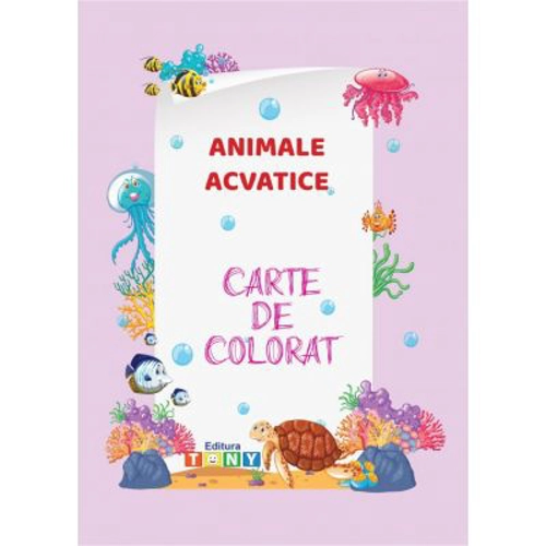 Carte de colorat. Animale acvatice