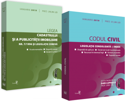 Pachet Legea cadastrului si a publicitatii imobiliare si Codul civil ianuarie 2019. Editii tiparite pe hartie alba - Dan Lupascu