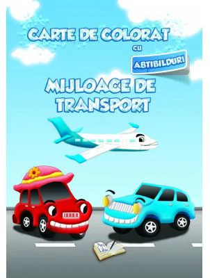 Carte de colorat cu abtibilduri. Mijloace de Transport