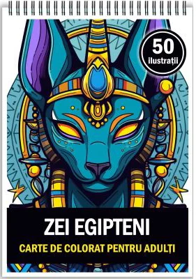 Carte de colorat, 50 de ilustratii, Egyptian Gods