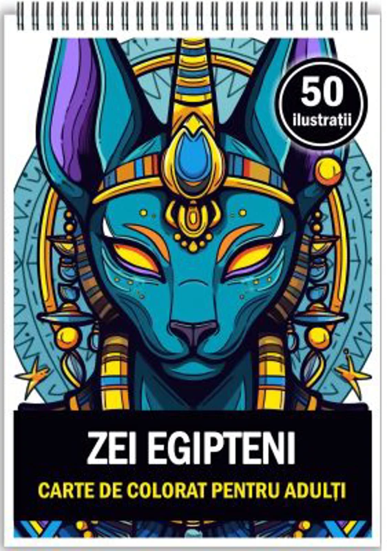 Carte de colorat, 50 de ilustratii, Egyptian Gods