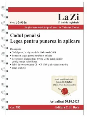Codul penal si Legea pentru punerea in aplicare. Actualizat la 20. 10. 2023