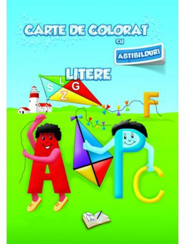 Carte de colorat cu abtibilduri. Litere