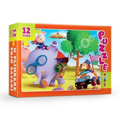 Puzzle. O plimbare prin safari, 12 piese