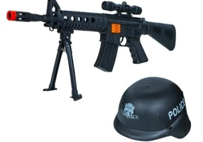Mitraliera + casca politie