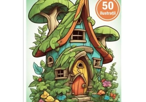 Carte de colorat, 50 de ilustratii, Casute Magice