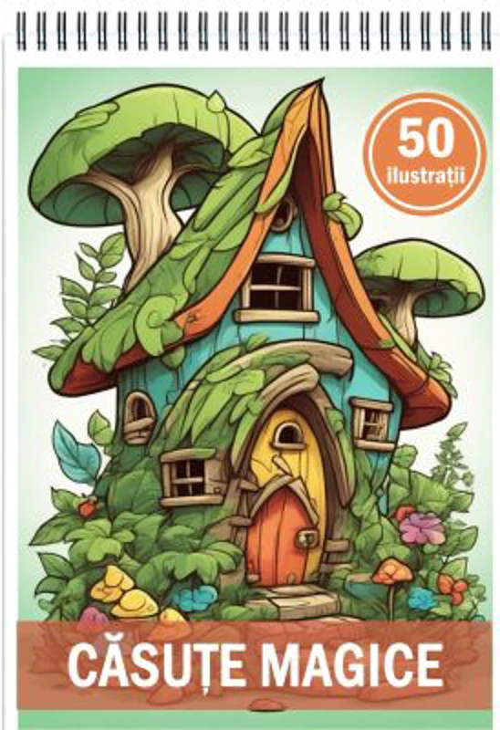 Carte de colorat, 50 de ilustratii, Casute Magice