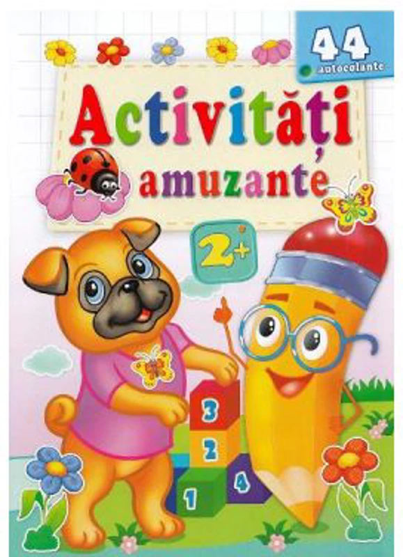 Activitati amuzante. Catelusul Mops 44 autocolante 2 ani+
