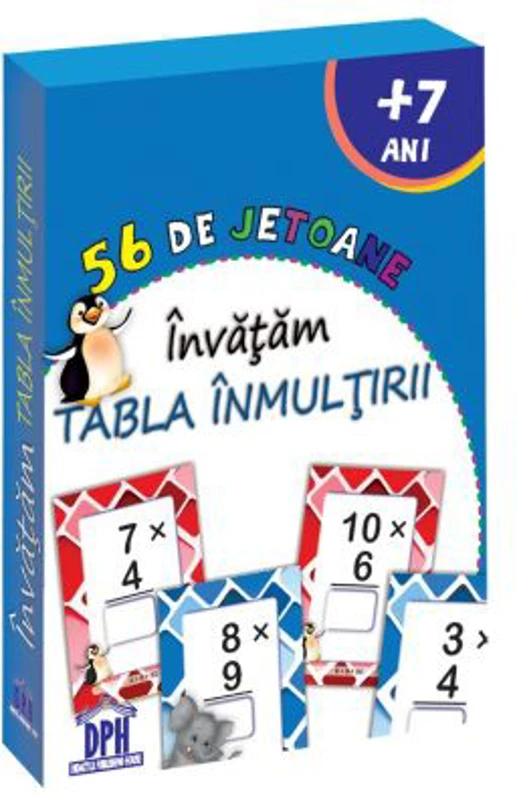 56 de jetoane. Invatam tabla inmultirii