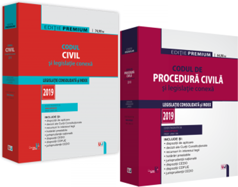 Pachet Codul civil si Codul de procedura civila. Editie PREMIUM 2019