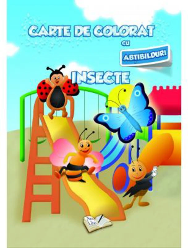Carte de colorat cu abtibilduri. Insecte