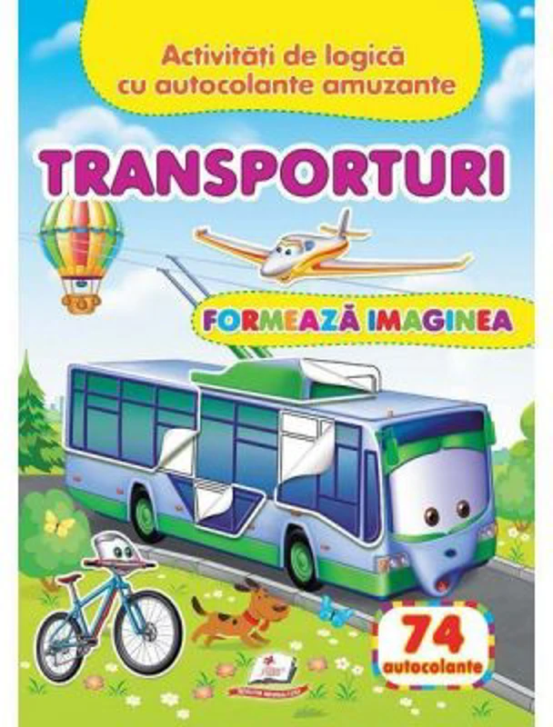 Transporturi. Formeaza imaginea. 74 autocolante