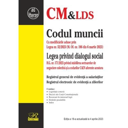 Codul muncii. Legea dialogului social. Registrul general de evidenta a salariatilor. Registrul electronic de evidenta a zilierilor