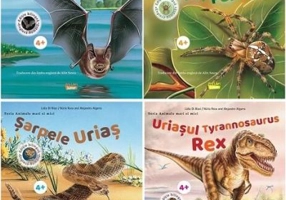 Seria Animale mari si mici. Uriasul Tiranosaurus Rex, Sarpele urias, Micutul paianjen, Micutul liliac - Nuria Roca