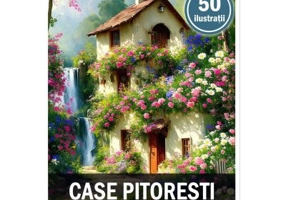 Carte de colorat pentru adulti, 50 de ilustratii, Case pitoresti