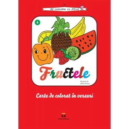 Fructele - carte de colorat