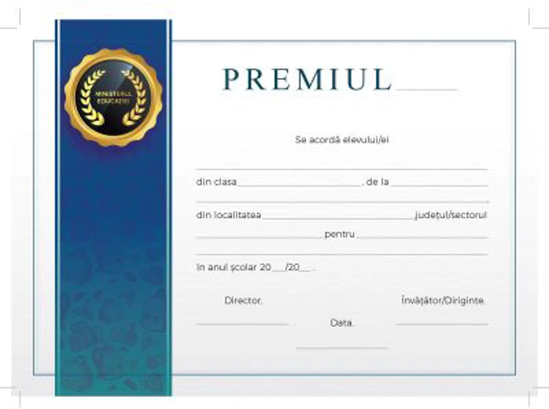 Diploma de acordare a premiului (DZC01)