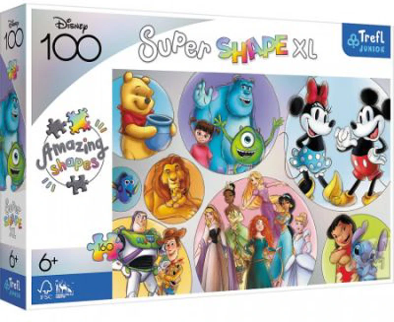 Puzzle Primo Super shape XXL 160 Disney 100. Lumea Disney, Trefl