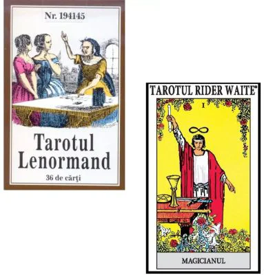 Pachet format din 2 seturi de carti Tarot, Rider Waite, Tarotul Lenormand