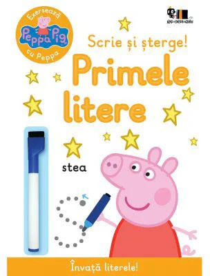 Peppa Pig. Exerseaza cu Peppa. Scrie si sterge! Primele litere
