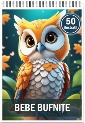 Carte de colorat, 50 de ilustratii, Bebe bufnite