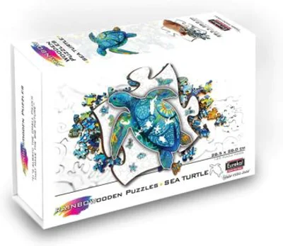 Puzzle din lemn multicolorat. Broasca testoasa, 125 piese