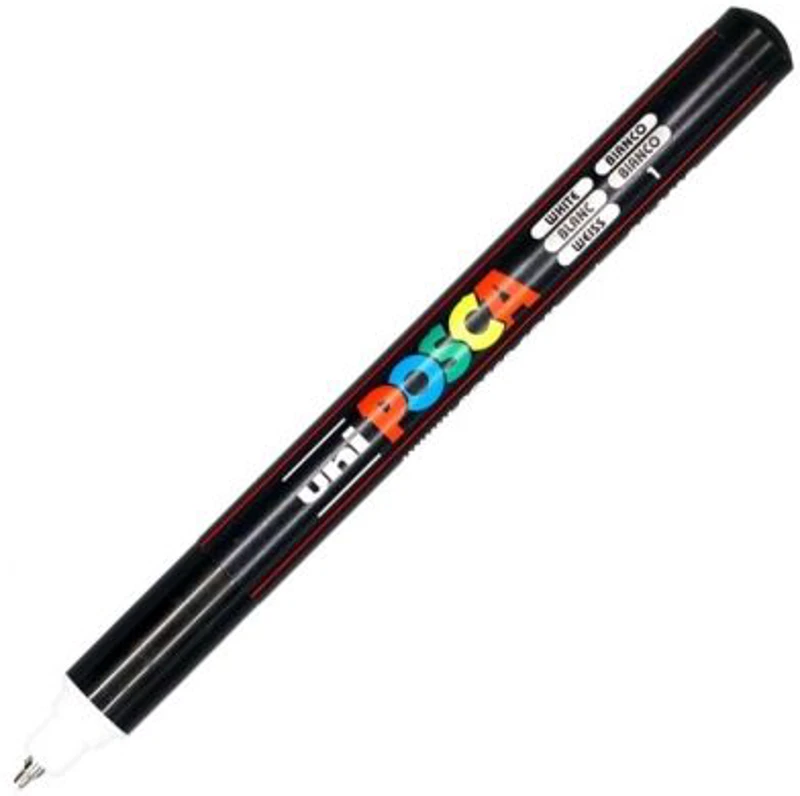 Marker UNI PC-1MR 0. 7 mm, varf metalic fin, alb, Posca (M839)