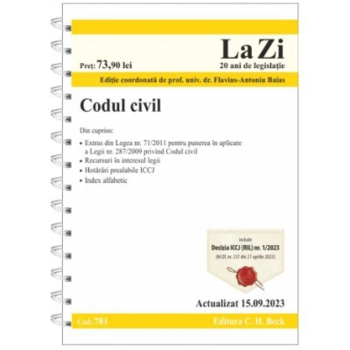 Codul civil. Cod 781. Actualizat la 15. 09. 2023