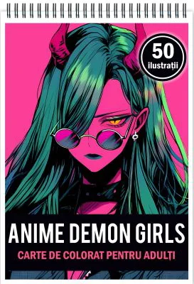Carte de colorat, 50 de ilustratii, Anime Demon Girls