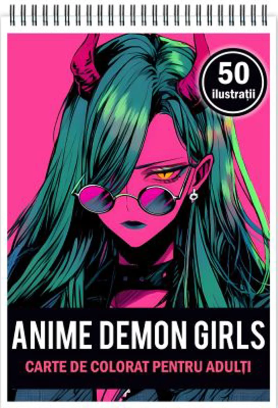 Carte de colorat, 50 de ilustratii, Anime Demon Girls