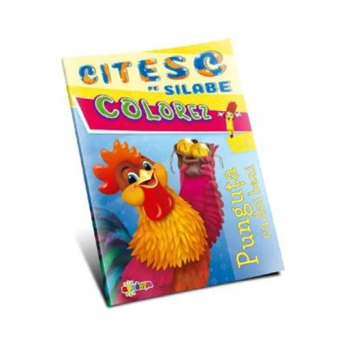 Citesc pe silabe, colorez. Punguta cu doi bani