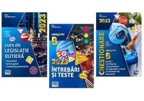 Pachet Legislatie 3 volume. Intrebari si teste, Curs de legislatie si Chestionare 2023 pentru categoria B