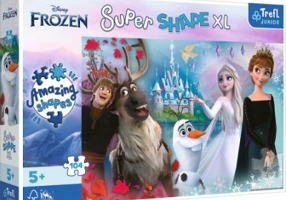 Puzzle Primo Super shape XXL 104 Disney Frozen. Lumea Annei si a Elsei, Trefl