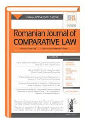 Romanian journal of comparative law no. 1/2016