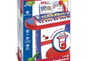 Orga electronica albastra cu scaun si microfon, Bontempi