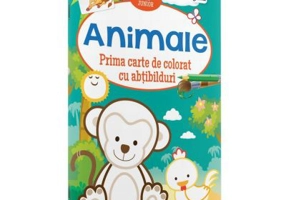 Prima carte de colorat cu abtibilduri. Animale