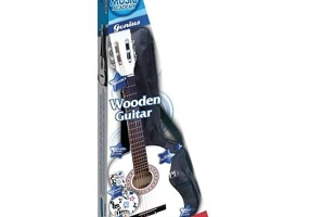 Chitara de lemn alb cu husa si stickere, Bontempi