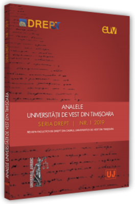 Analele Universitatii de Vest din Timisoara. Seria Drept, Nr. 1/2019