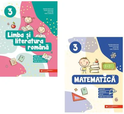 Pachet Limba si literatura romana si Matematica. Exercitii, fise de lucru, teste de evaluare si Exercitii, probleme, jocuri, clasa a 3-a