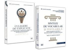Pachet Sinteze de vocabular si teste-grila editia 2 si, Culegere de explicatii ale raspunsurilor la subiectele de la examenele de admitere la Facultatea de Drept