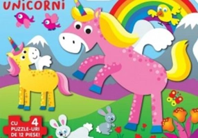 Carte cu puzzle - Unicorni